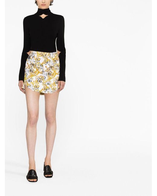 Versace Jeans Metallic Printed Skirt