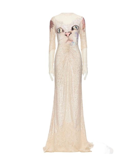 Valentino Natural Sequined Dress