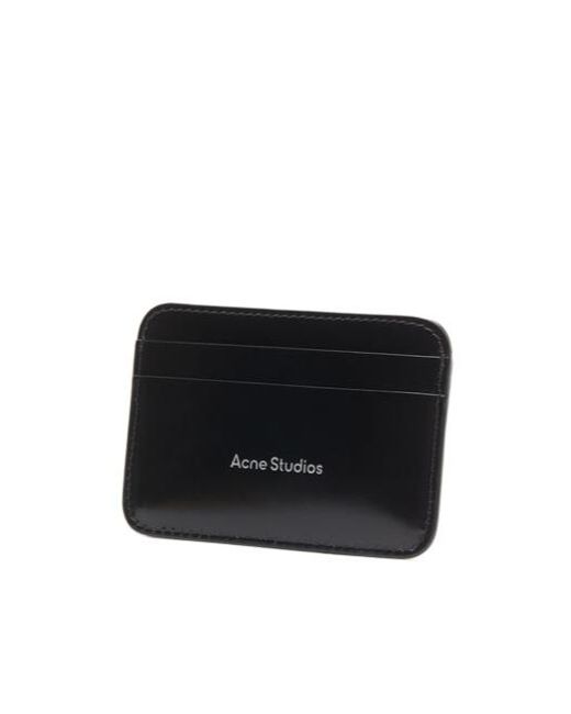 Acne Black Logo Printed Card Holder