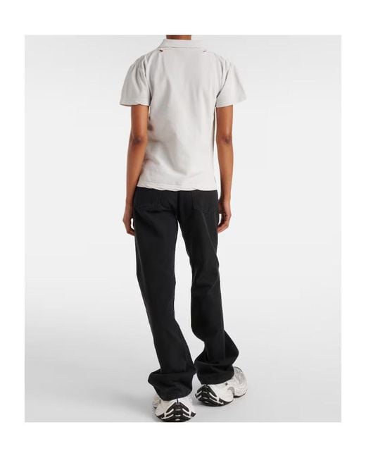 Balenciaga White Laurel Cotton Piqué Polo Shirt