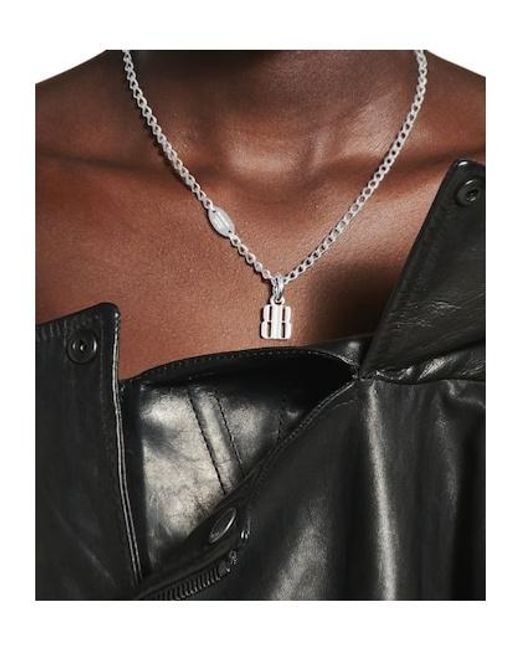 Balenciaga Metallic Nano Thin Necklace for men