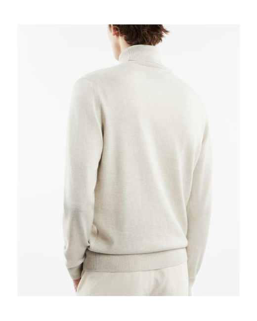 Fay White Wool Turtleneck Sweater for men
