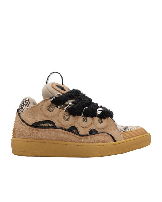 Lanvin Brown Curb Lace-Up Sneakers