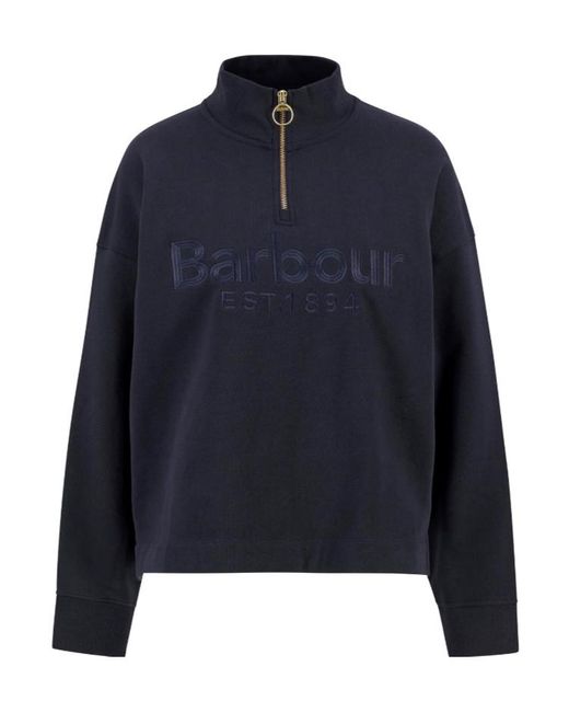 Barbour Blue Long-Sleeved Half-Zip Sweatshirt