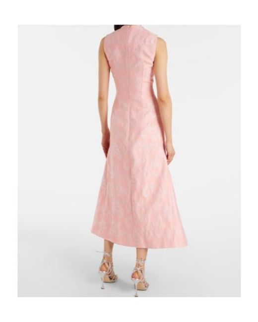 Emilia Wickstead Pink Kissa Jacquard Midi Dress