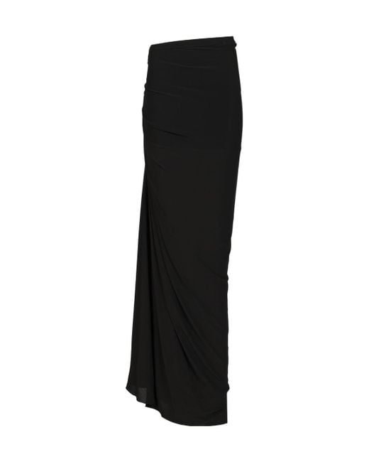 Alaïa Black Alaïa Soft Jersey Draped Skirt