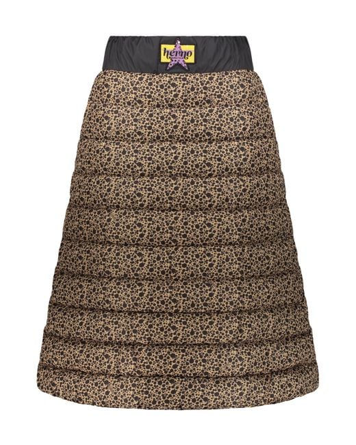 Herno Brown Quilted Printed Skirt