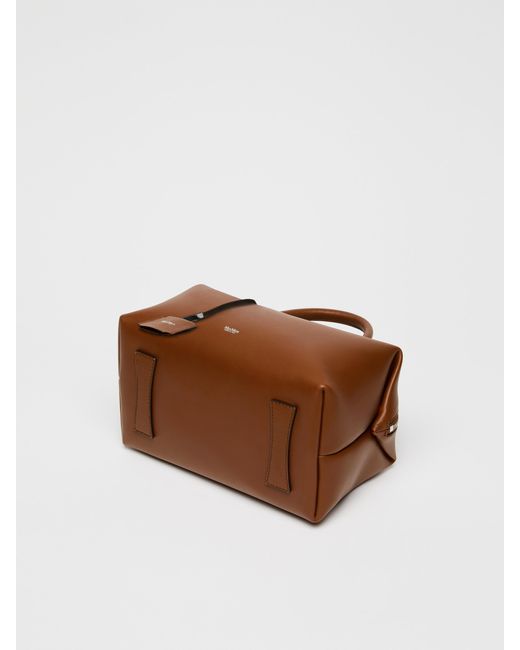 Max Mara Brown Medium Natural Leather Bowler Bag