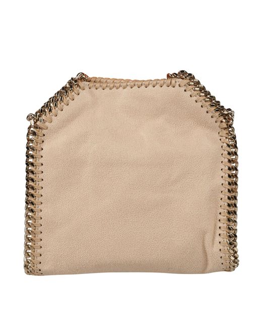 Stella McCartney Natural Whipstitch-Chain Small Top Handle Bag