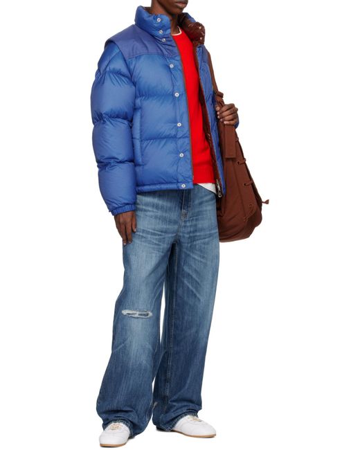 Moncler Blue Verone Reversible Short Puffer Jacket for men