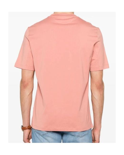 Brunello Cucinelli Pink Crew Neck T-Shirt for men