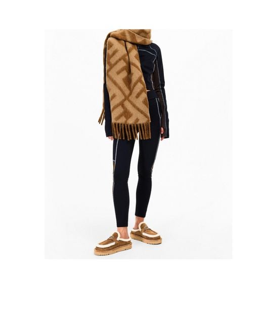 Fendi Brown Medium Thickness Alpaca Wool Scarf