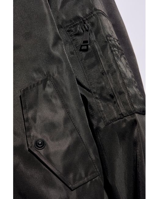 Versace Jeans Gray Couture Baroque-Printed Zipped Bomber Jacket for men