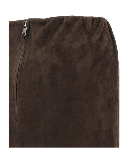 ROTATE BIRGER CHRISTENSEN Brown Leather Mini Skirt