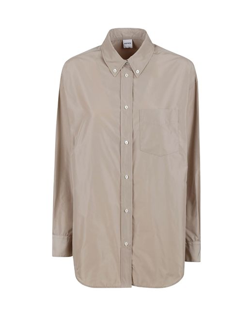 Aspesi Brown Button-Down Collar Shirt