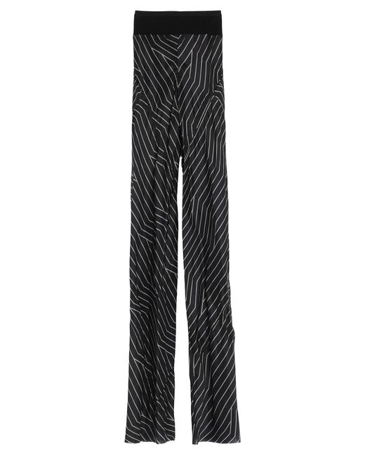 Rick Owens Black Two-Tone Striped Knitted Casual Pants