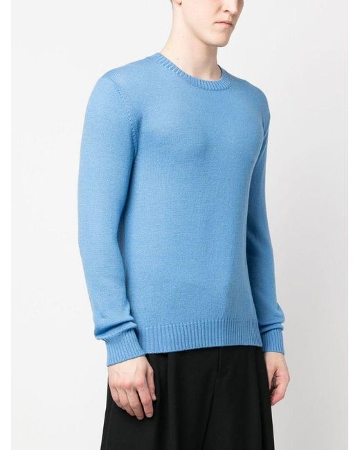 Jil Sander Blue Crewneck Knitted Jumper for men