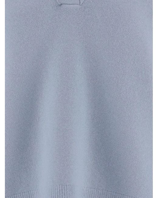 Vince Blue Ribbed V-Neck Sweater