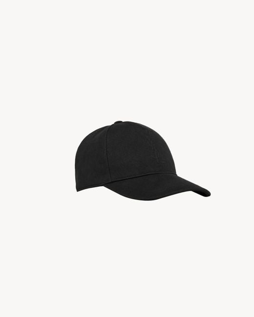 Saint Laurent Black Cassandre Baseball Cap for men