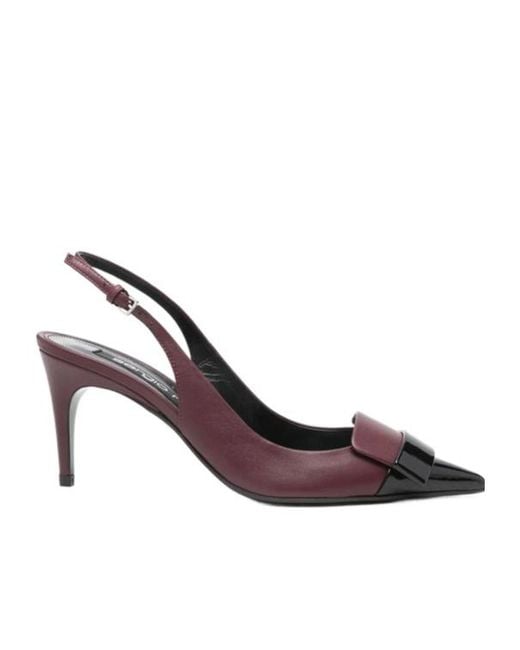 Sergio Rossi Brown Pointed High-Heeled Sandals