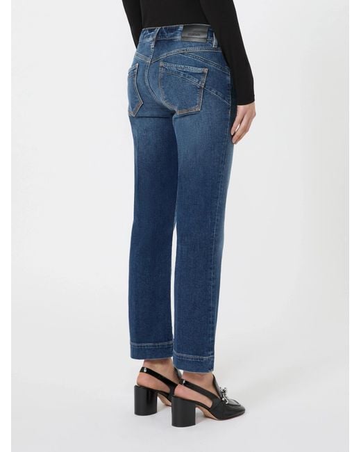 Sportmax Blue Whiskering-Effect Jeans
