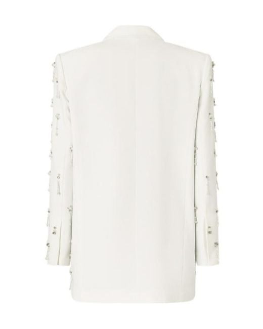 Pinko White Embellished Blazer