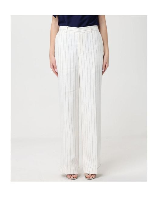 Polo Ralph Lauren White Striped Straight Trousers for men
