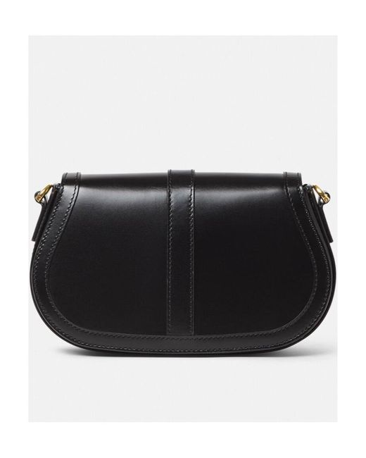 Versace Black Greca Fold-Over Crossbody Bag