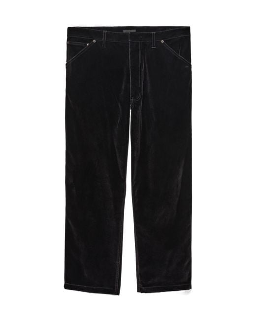 Prada Black Logo Plaque Straight Leg Trousers for men