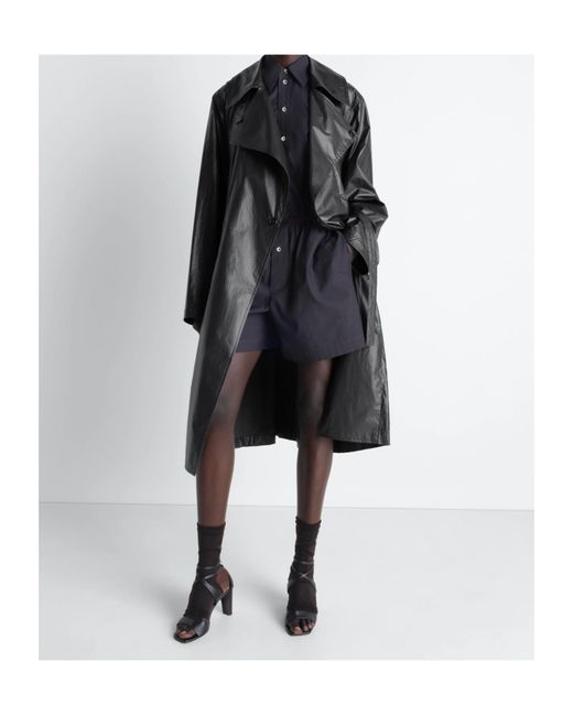 Lemaire Black Water Repellent Belted Wrap Coat