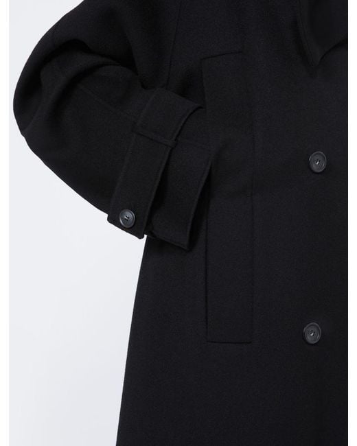 Sportmax Black Yole Double-Breasted Belted Long Coat