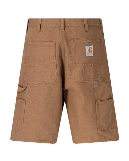 Carhartt Brown Logo Patch Chino Shorts for men