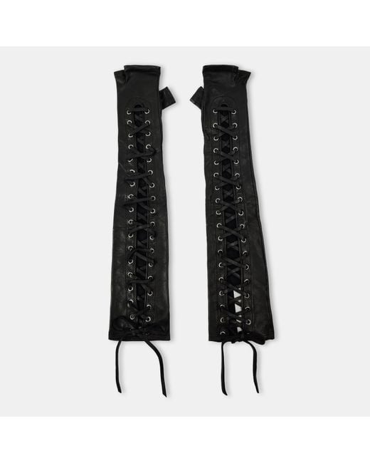 Gucci Black Fingerless Gloves