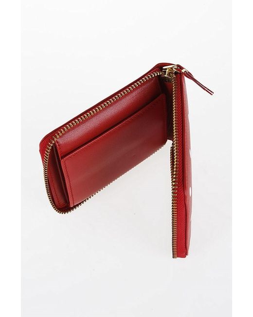 Comme des Garçons Red Comme Des Garçons Wallet Dot Printed Zip-Around Wallet for men
