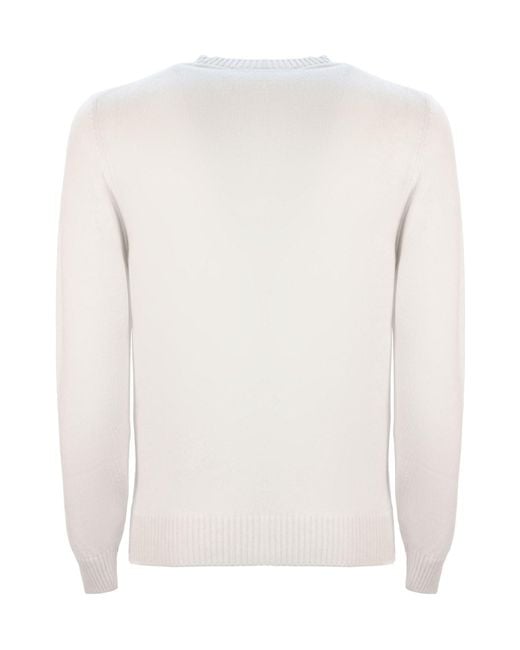 Cruciani White Ribbed Trim Knitwear for men