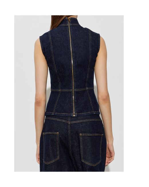 Moschino Blue Sleeveless Tops