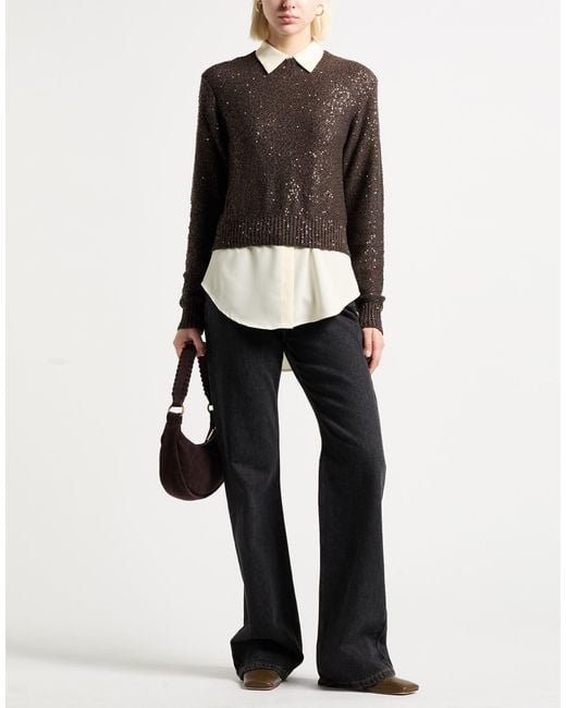 Brunello Cucinelli Black Solid Color Knit Top