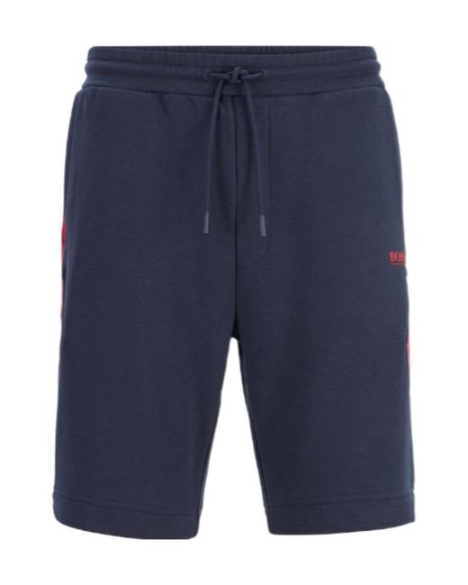Boss Blue Logo Straight Shorts for men