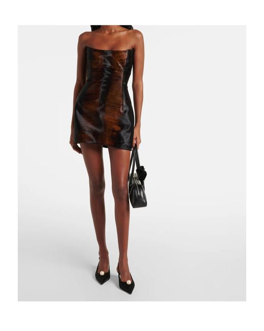 Magda Butrym Brown Calfhair Bustier Dress