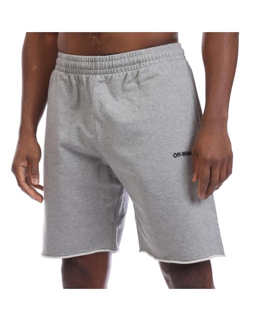 Off-White c/o Virgil Abloh Gray Elastic Waist Versatile Shorts for men