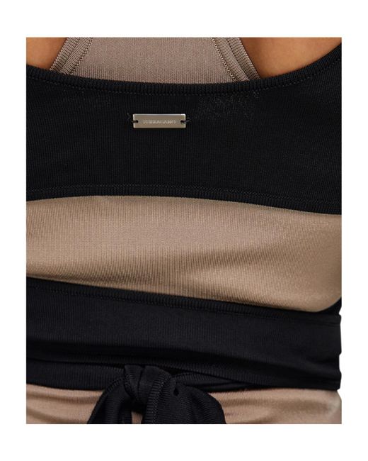 Ferragamo Black Ferragamo Wrap Front Long Sleeve Top