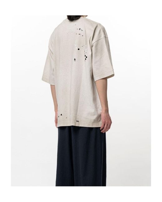Maison Mihara Yasuhiro White Embellished Sticker T-Shirt for men