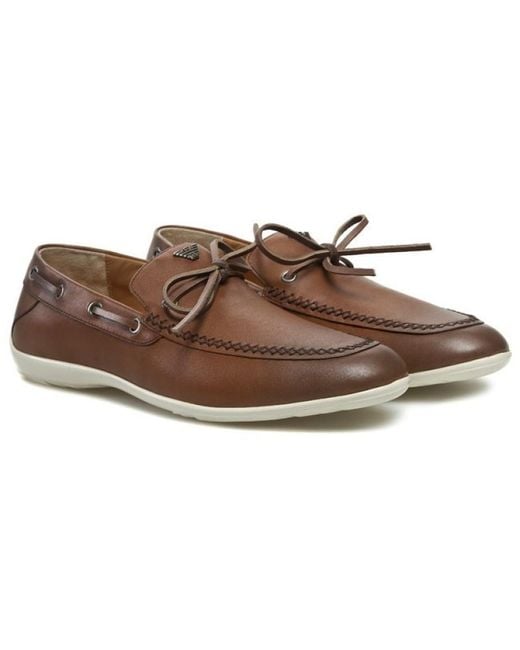 Armani Jeans Brown Logo Details Business Casual Shoes for men
