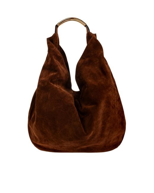 Moschino Brown Suede Shoulder Bag