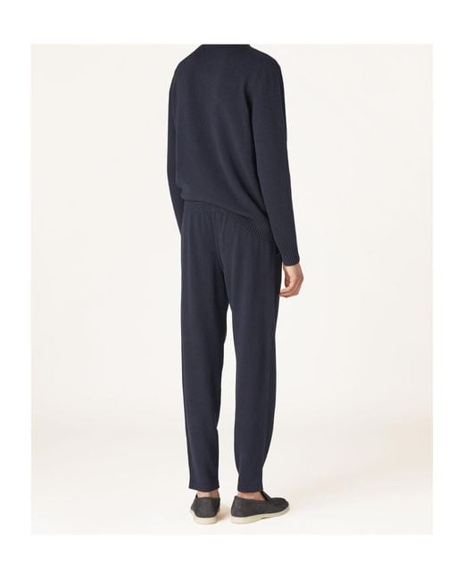 Loro Piana Blue Drawstring Knitted Pants for men