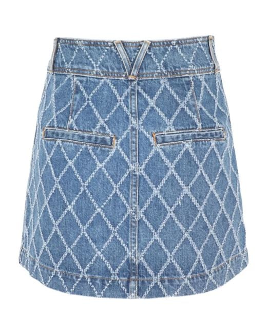 Veronica Beard Blue Moxie Mini Skirt