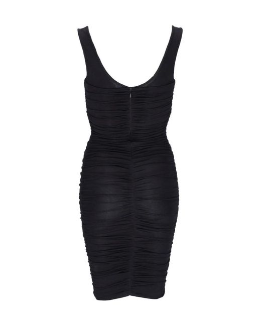 Givenchy Black Ruched Sleeveless Mini Dress