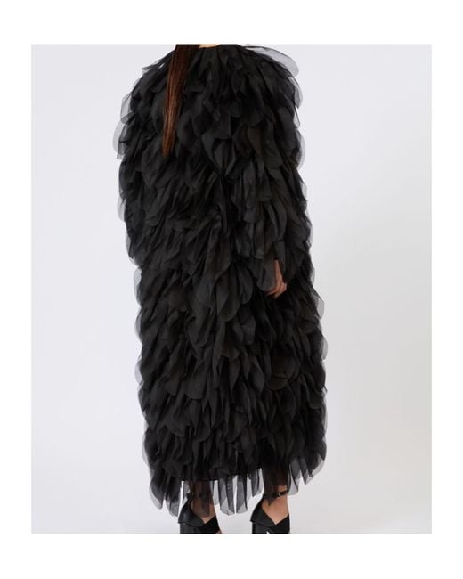 Max Mara Black Lauto Ruffled Coat