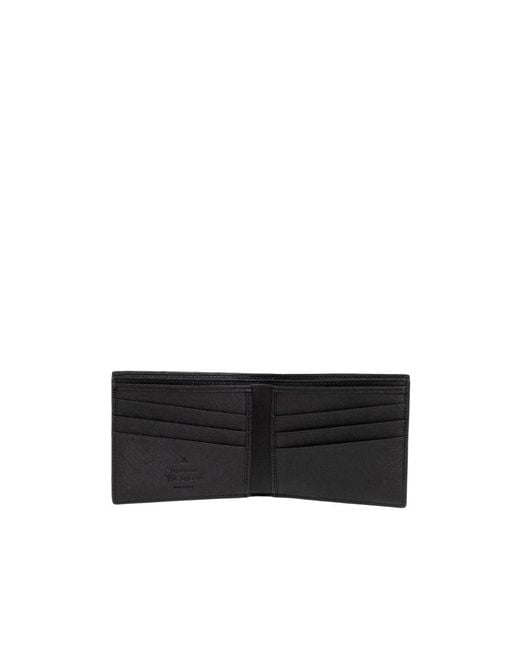 Vivienne Westwood Black Orb Plaque Bifold Wallet for men