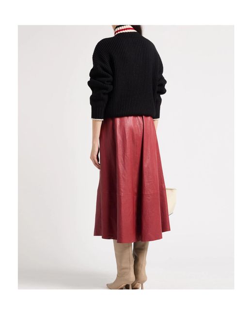 Brunello Cucinelli Red Flare Skirt